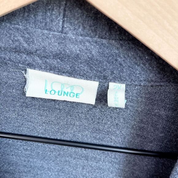 LOGO Lori Goldstein Zip Up Drapey Cardigan Sweater Gray Womens Plus Size 2X - Picture 5 of 6